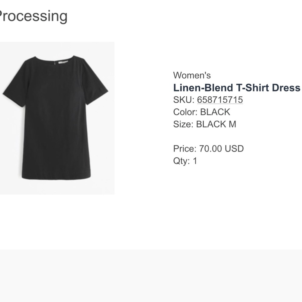 Abercrombie black tshirt dress